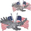 Эмблема орла на фоне флага США, маленькая